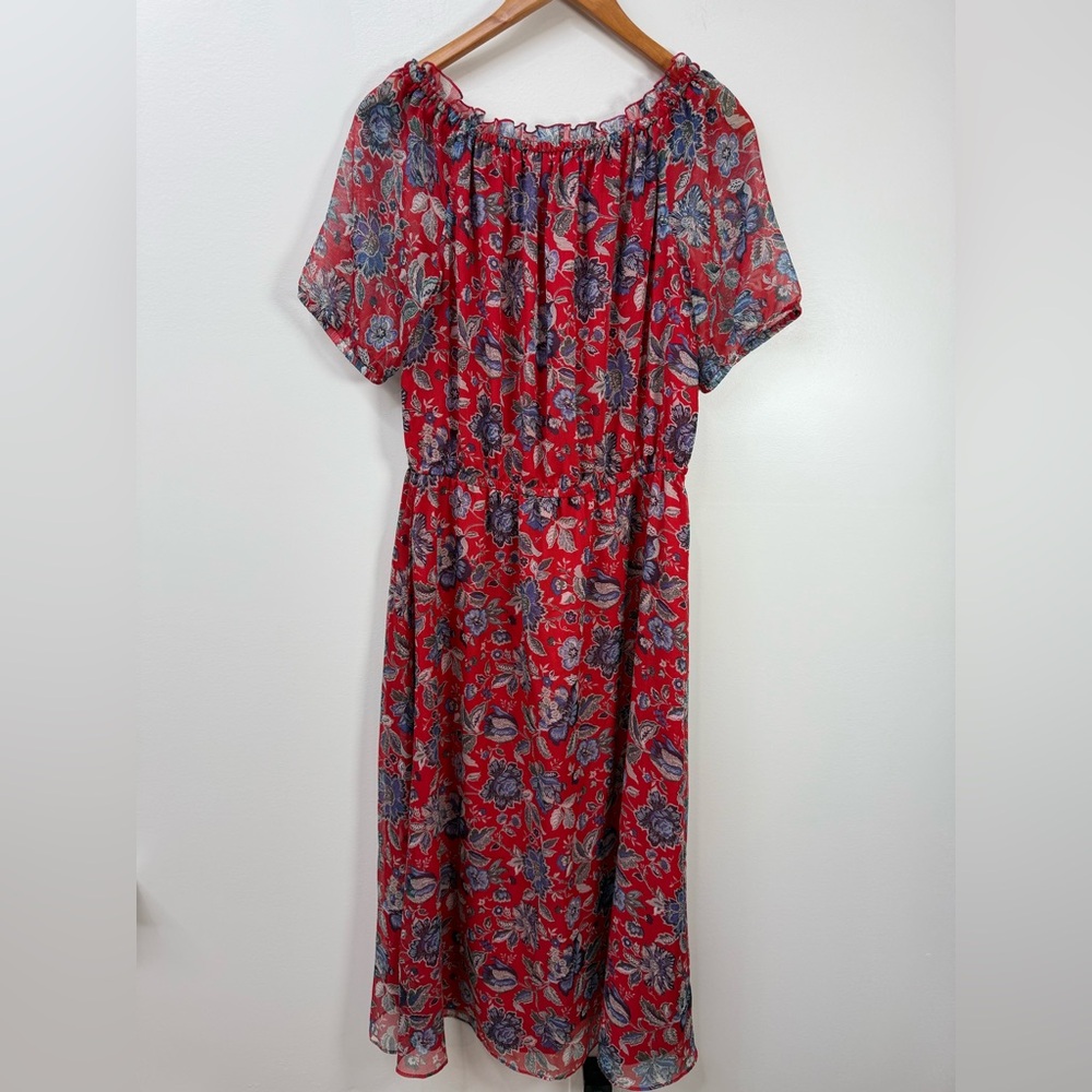 NEW ! AVA & AIDEN Floral Off-Shoulder Summer Beach Dress size L - Picture 5 of 12